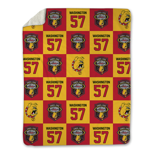 Ferris State - NCAA Football : Jaylen Washington - National Champs Blanket-0