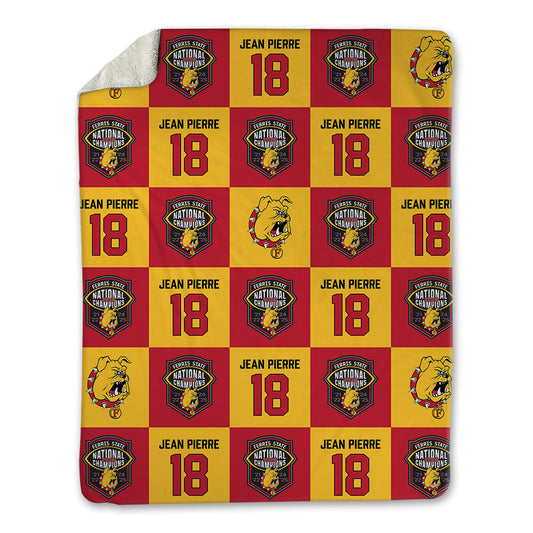 Ferris State - NCAA Football : Mervens Jean Pierre - National Champs Blanket-0