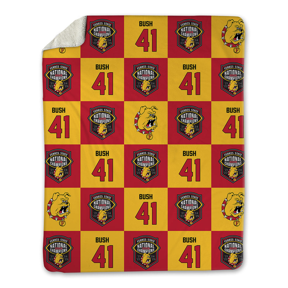 Ferris State - NCAA Football : Michael Bush - National Champs Blanket-0