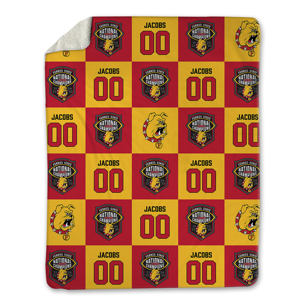 Ferris State - NCAA Football : Tre'vareiez Jacobs - National Champs Blanket-0