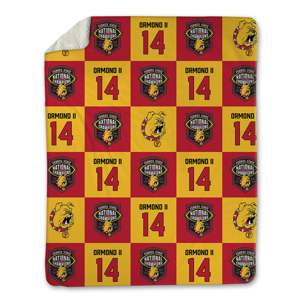 Ferris State - NCAA Football : Timothy Ormond II - National Champs Blanket-0