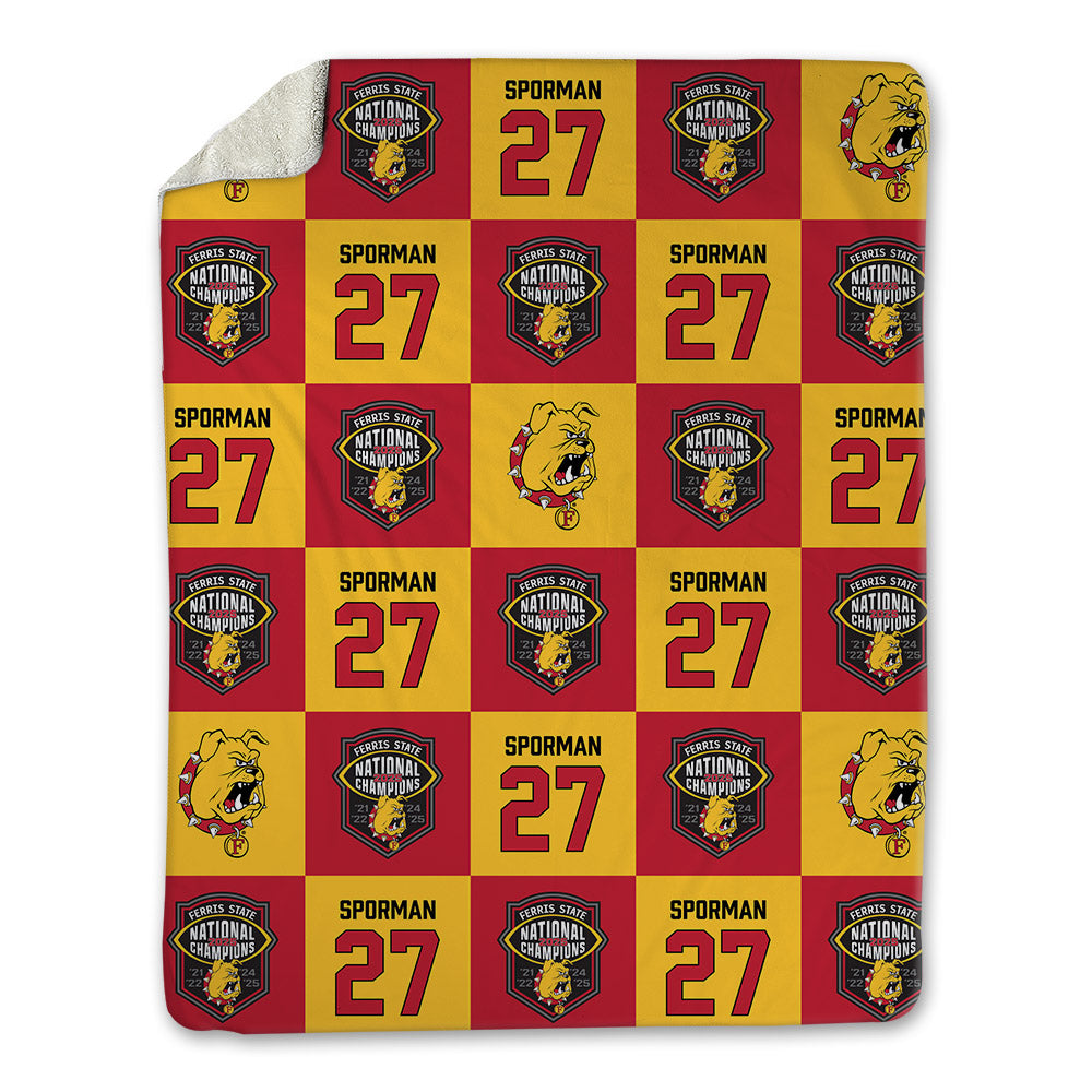 Ferris State - NCAA Football : Ben Sporman - National Champs Blanket-0