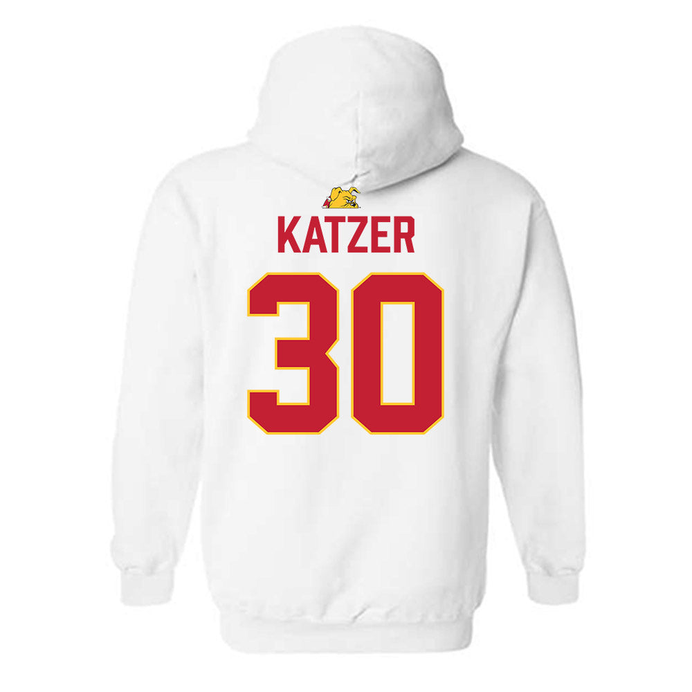 Ferris State - NCAA Football : Kannon Katzer - 5 years National Champions Hooded Sweatshirt-1
