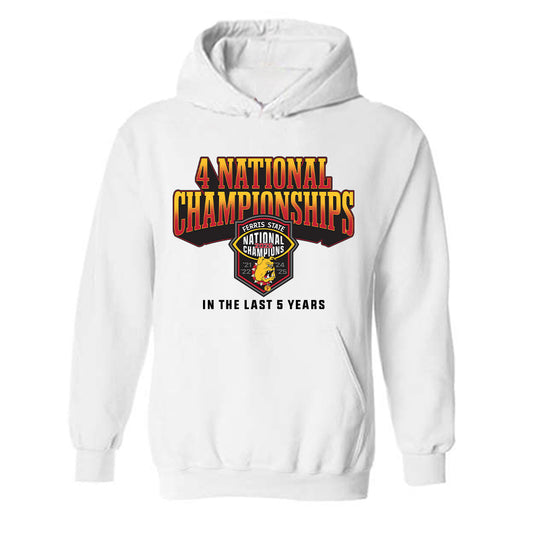 Ferris State - NCAA Football : Ethan Sossen - 5 years National Champions Hooded Sweatshirt-0