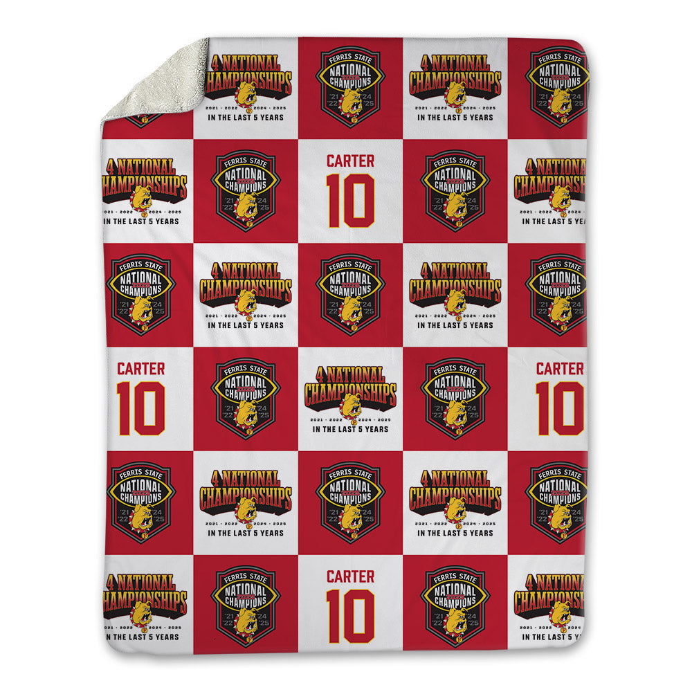Ferris State - NCAA Football : Ralph carter Carter - National Champions Blanket-0