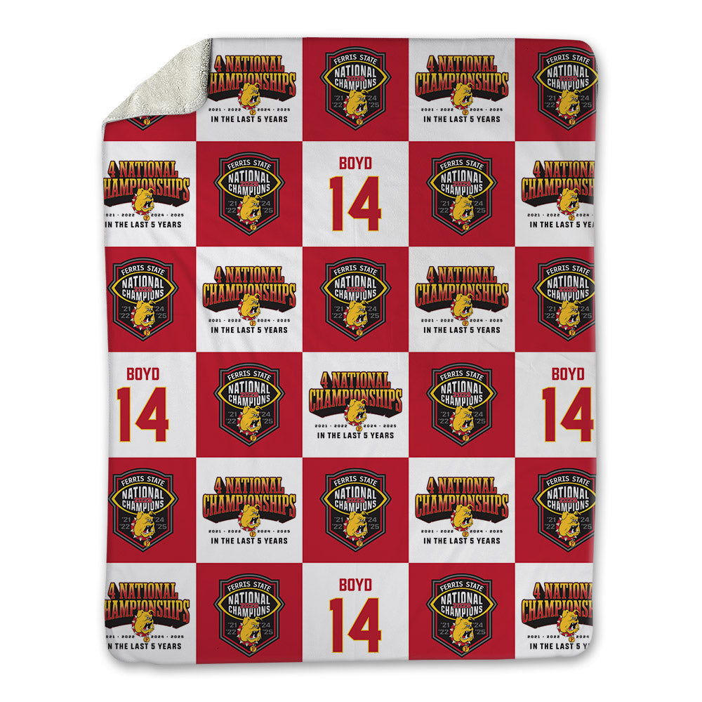 Ferris State - NCAA Football : Sincer Boyd - National Champions Blanket-0