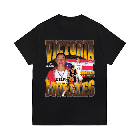 Adelphi - NCAA Women's Basketball : Victoria Morales - Collage Comfort Colors T-Shirt-0