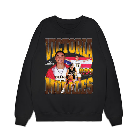 Adelphi - NCAA Women's Basketball : Victoria Morales - Collage Premium Crewneck Sweatshirt-0