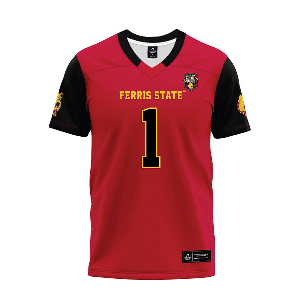 Ferris State - NCAA Football : Emari O'Brien - National Champions Premium Football Jersey-0