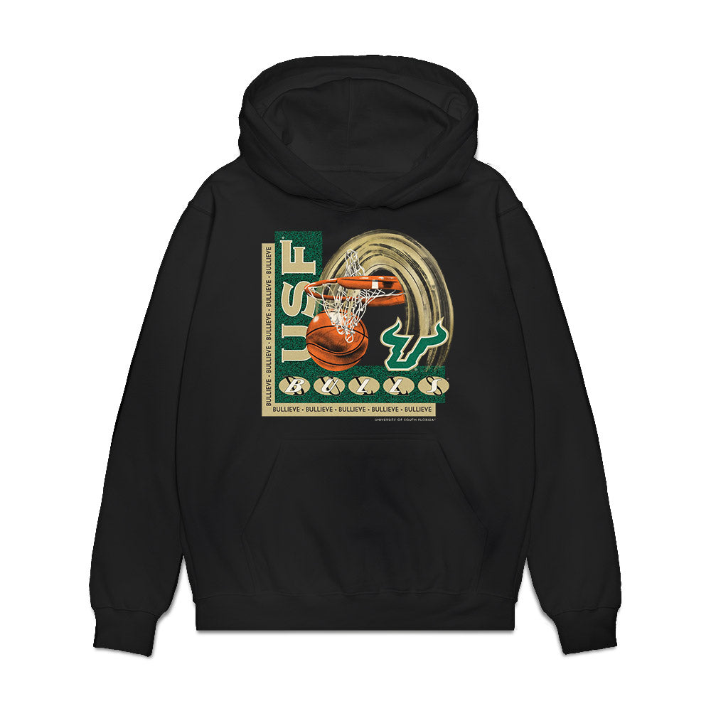 USF - NCAA Men's Basketball : CJ Brown - Vintage Premium Hooded Sweatshirt-0