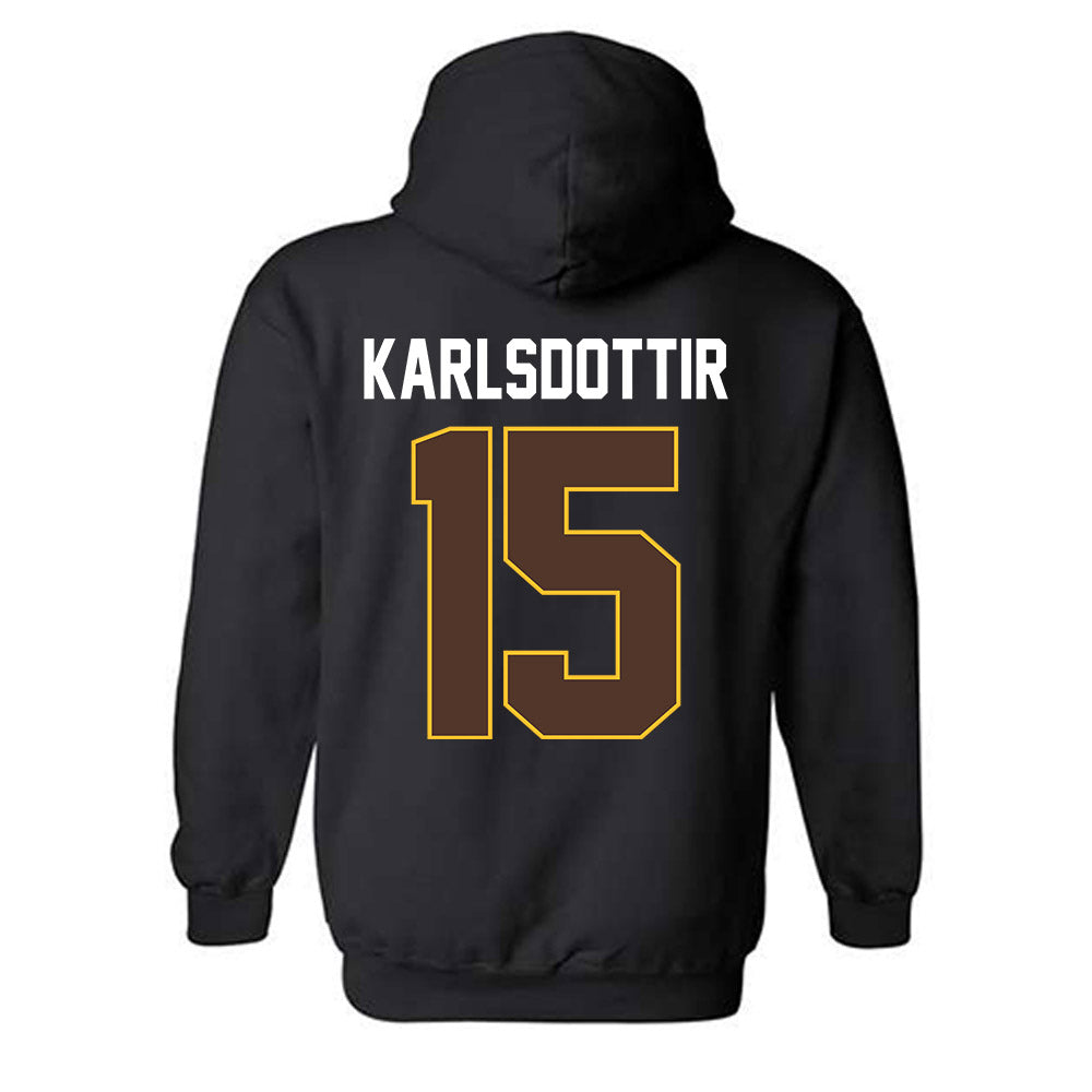 Wyoming - NCAA Women's Basketball : Heidur Karlsdottir - Vintage Shersey Hooded Sweatshirt-1
