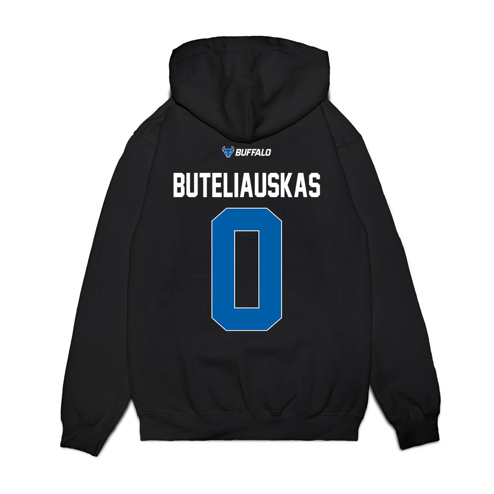 Buffalo - NCAA Men's Basketball : Matas Buteliauskas - Vintage Basketball Premium Hooded Sweatshirt-1