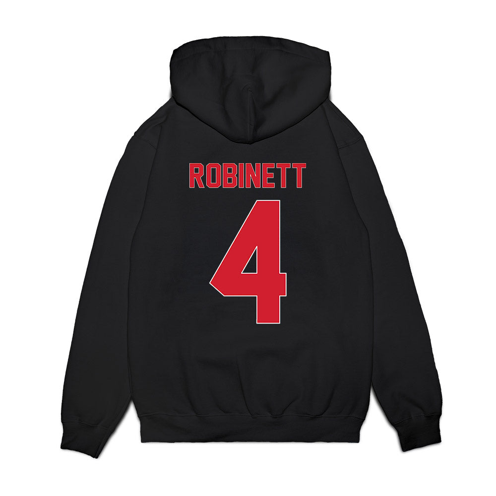 Youngstown State - NCAA Men's Basketball : Tyler Robinett - Vintage Basketball Shersey Premium Hooded Sweatshirt-1