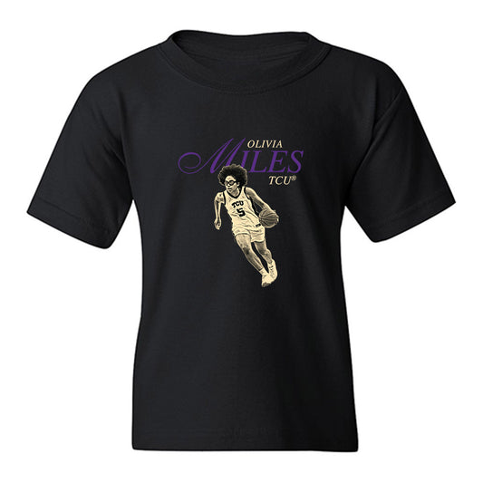 TCU - NCAA Women's Basketball : Olivia Miles - Legacy Youth T-Shirt-0