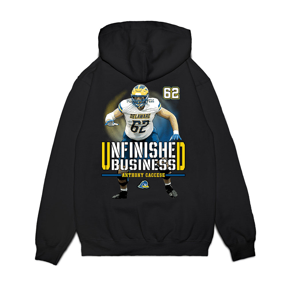 Delaware - NCAA Football : Anthony Caccese - Unfinished Business Premium Hooded Sweatshirt-1