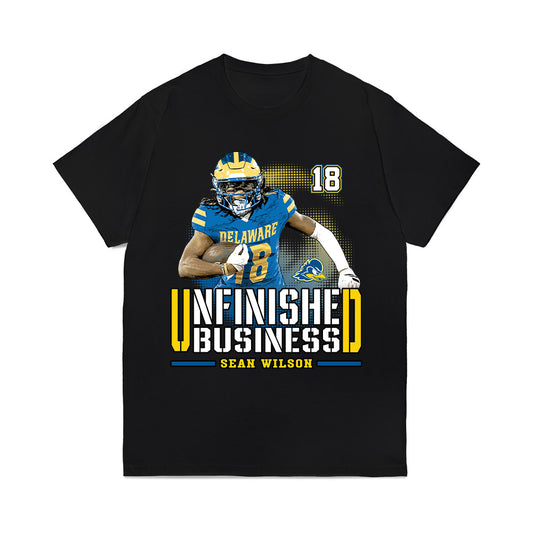 Delaware - NCAA Football : Sean Wilson - Unfinished Business Comfort Colors T-Shirt-0