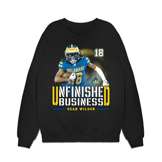 Delaware - NCAA Football : Sean Wilson - Unfinished Business Premium Crewneck Sweatshirt-0