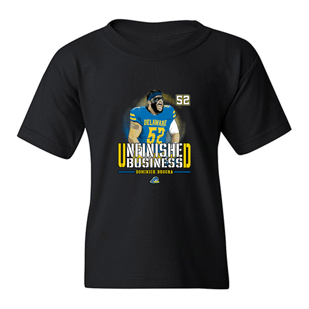 Delaware - NCAA Football : Dom Brogna - Unfinished Business Youth T-Shirt-0
