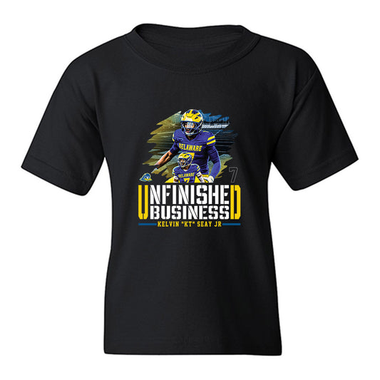 Delaware - NCAA Football : KT Seay - Unfinished Business Youth T-Shirt-0