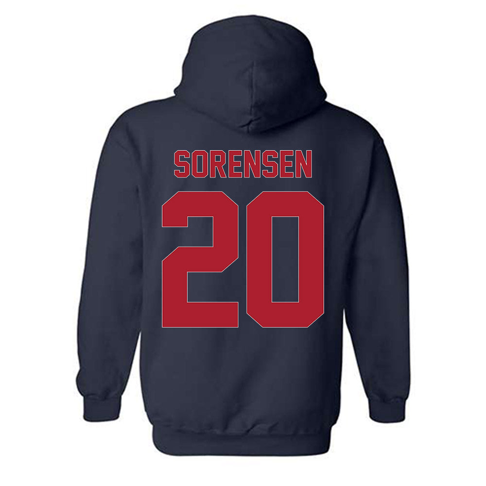 Liberty - NCAA Men's Basketball : Torr Sorensen - Vintage Shersey Hooded Sweatshirt-1