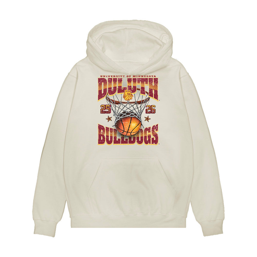 UMN Duluth - NCAA Men's Basketball : Kole Hanson - Vintage Premium Hooded Sweatshirt-0