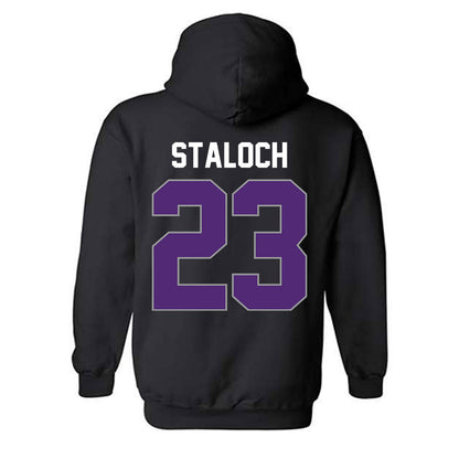 UST - NCAA Women's Basketball : Morgan Staloch - Vintage Shersey Hooded Sweatshirt-1