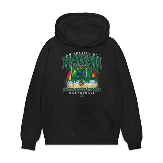 Hawaii - NCAA Men's Basketball : AJ Economou - Vintage Shersey Premium Hooded Sweatshirt-0