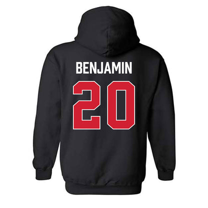 Fairfield - NCAA Men's Basketball : Brandon Benjamin - Vintage Shersey Hooded Sweatshirt-1