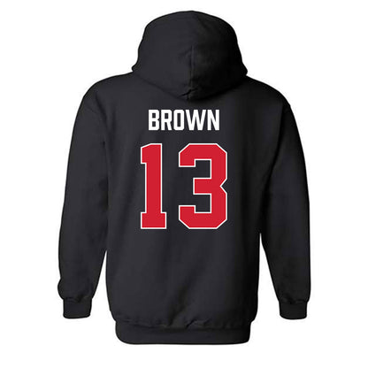 MSUM - NCAA Men's Basketball : Timaris Brown - Vintage Shersey Hooded Sweatshirt-1