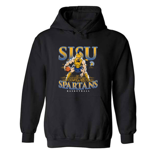 SJSU - NCAA Men's Basketball : Adrian Myers - Vintage Shersey Hooded Sweatshirt-0