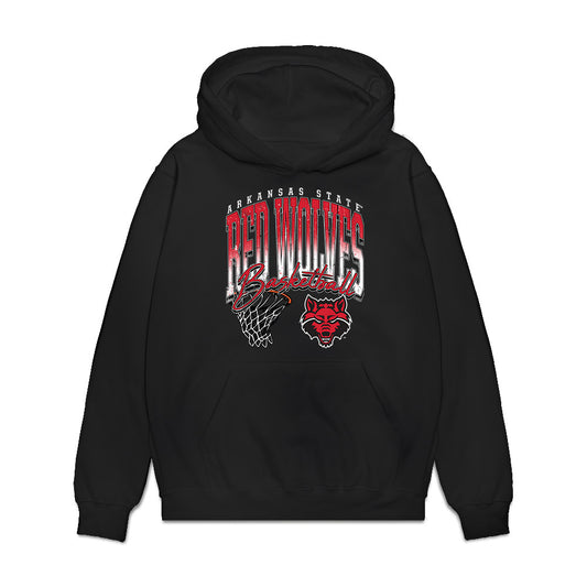 Arkansas State - NCAA Men's Basketball : Weston Honeycutt - Vintage Basketball Premium Hooded Sweatshirt-0