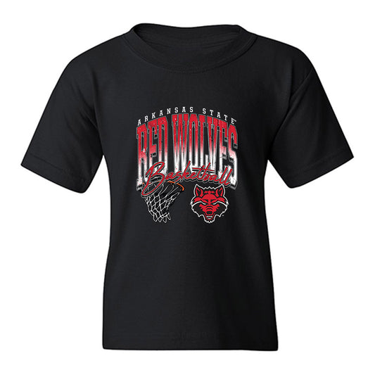 Arkansas State - NCAA Men's Basketball : Weston Honeycutt - Vintage Basketball Youth T-Shirt-0