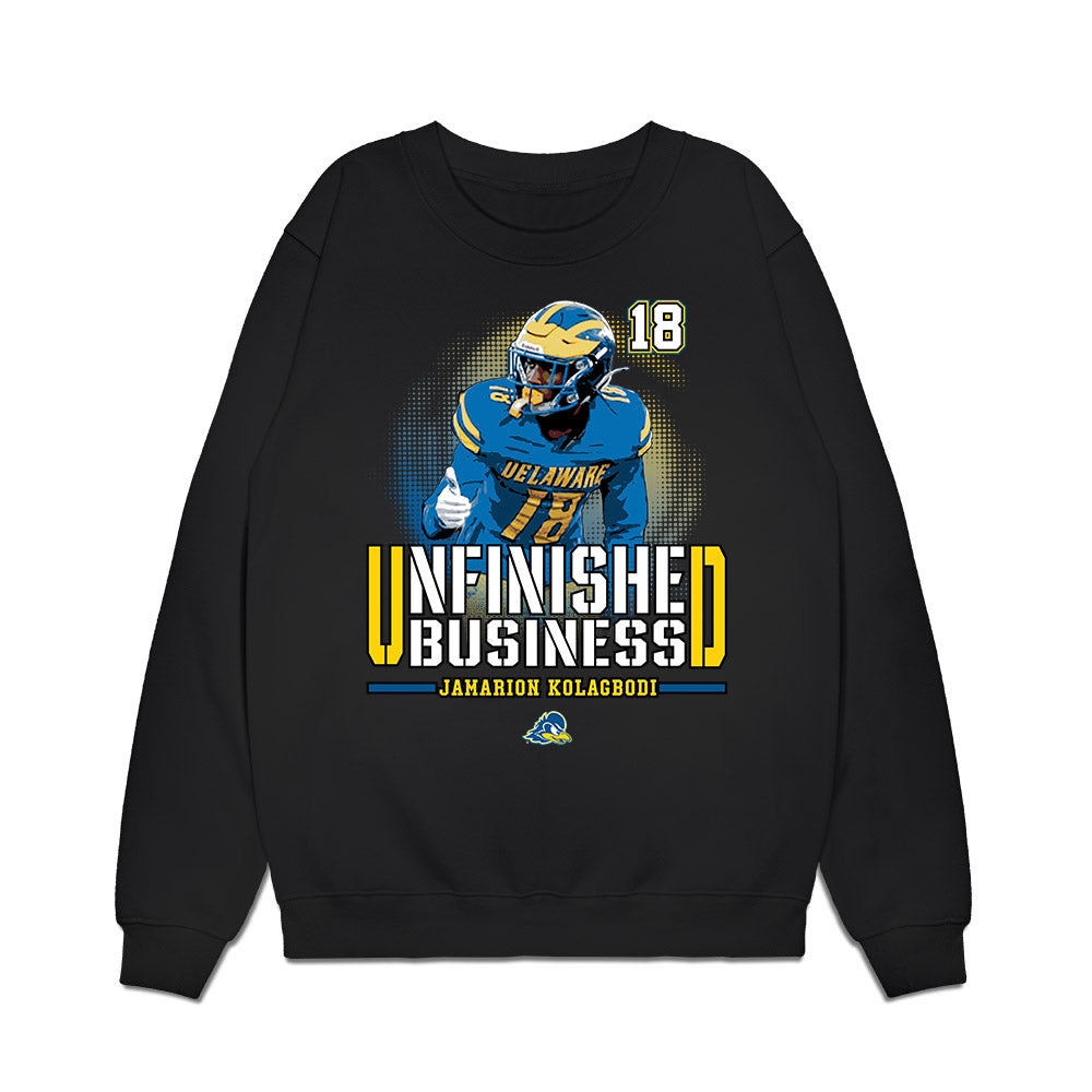 Delaware - NCAA Football : Jamarion Kolagbodi - Unfinished Business Premium Crewneck Sweatshirt-0