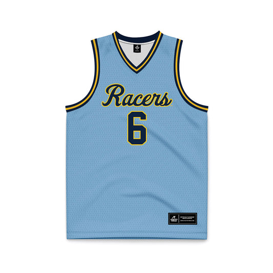 Murray State - NCAA Men's Basketball : brock vice - Light Blue Basketball Jersey-0