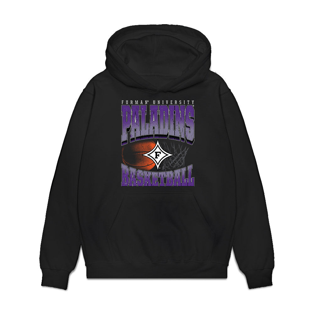 Furman - NCAA Men's Basketball : Ben Vander Wal - Vintage Basketball Premium Hooded Sweatshirt-0