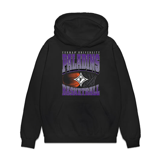 Furman - NCAA Men's Basketball : Ben Vander Wal - Vintage Basketball Premium Hooded Sweatshirt-0