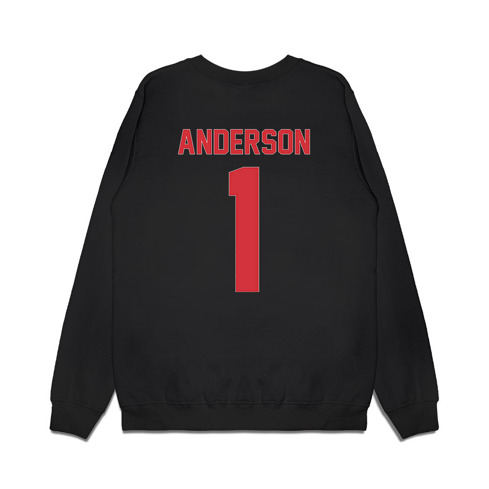 LA Tech - NCAA Men's Basketball : Jermaurhiyun Anderson - Vintage Basketball Premium Crewneck Sweatshirt-1