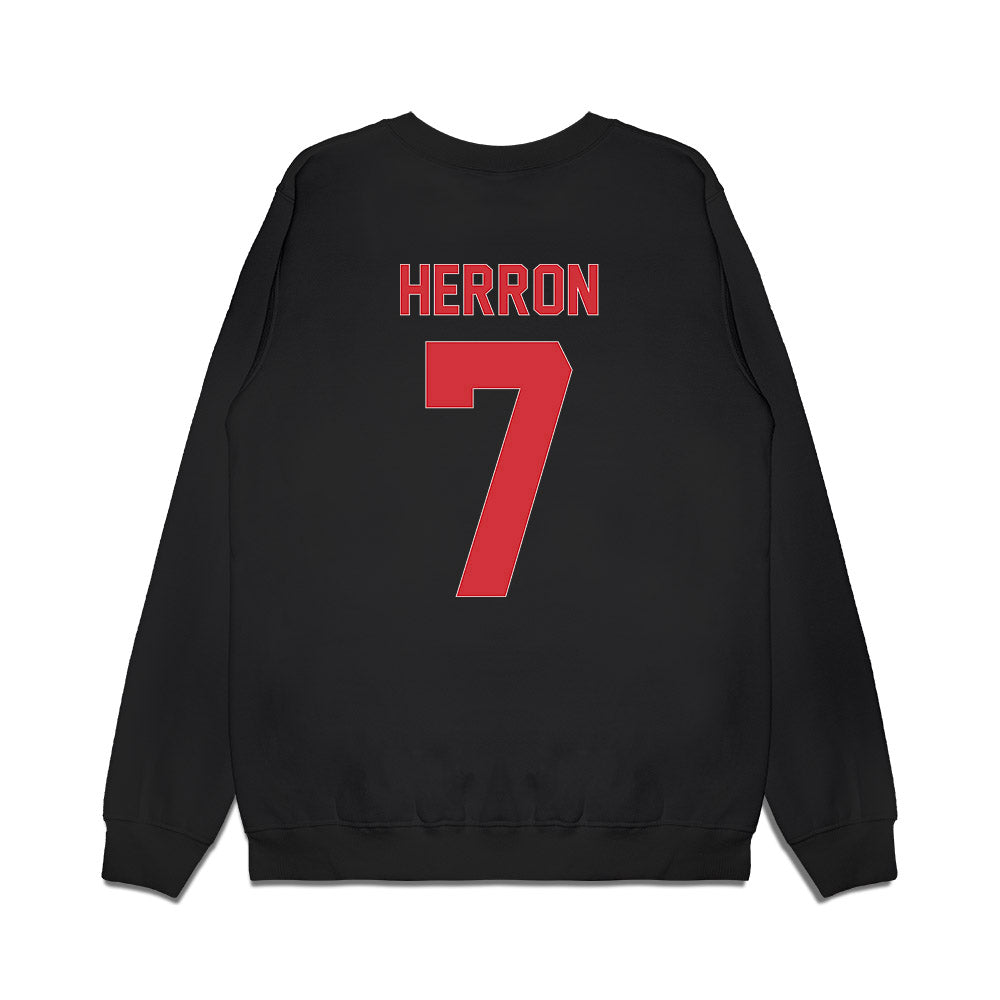 LA Tech - NCAA Men's Basketball : Sir issac Herron - Vintage Basketball Premium Crewneck Sweatshirt-1
