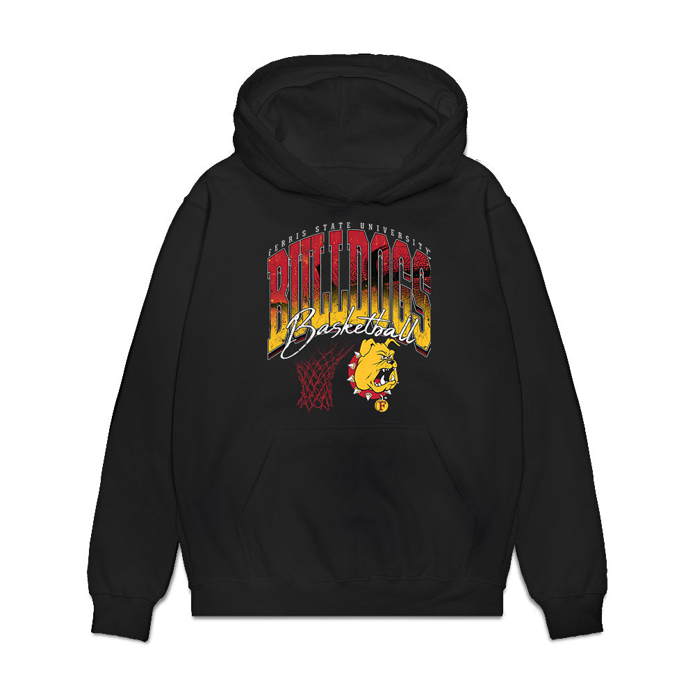 Ferris State - NCAA Women's Basketball : Mara Mitchell - Vintage Basketball Premium Hooded Sweatshirt-0
