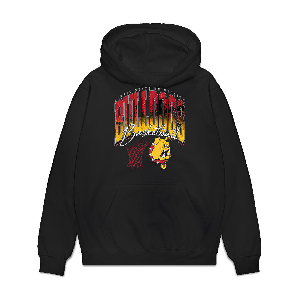 Ferris State - NCAA Men's Basketball : Jorden Brooks - Vintage Basketball Premium Hooded Sweatshirt-0