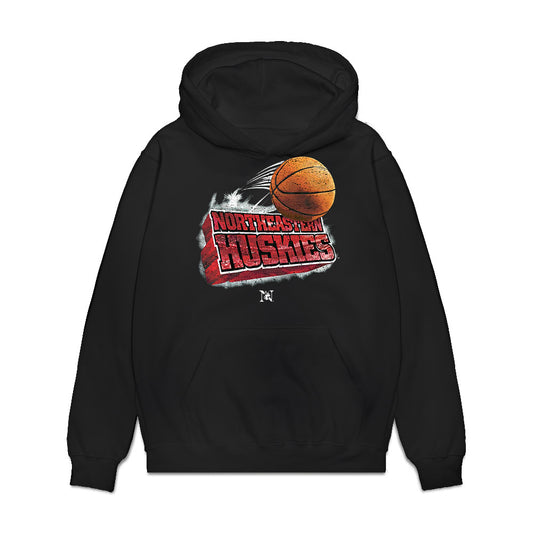 Northeastern - NCAA Men's Basketball : Miles Newton - Vintage Basketball Premium Hooded Sweatshirt-0