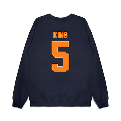 UT Martin - NCAA Men's Basketball : Damien King - Vintage Shersey Premium Crewneck Sweatshirt-1