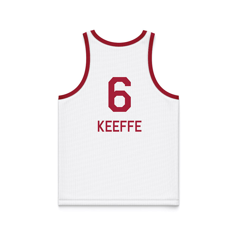 Oklahoma - NCAA Men's Basketball : Finley Keeffe - White Basketball Jersey-1