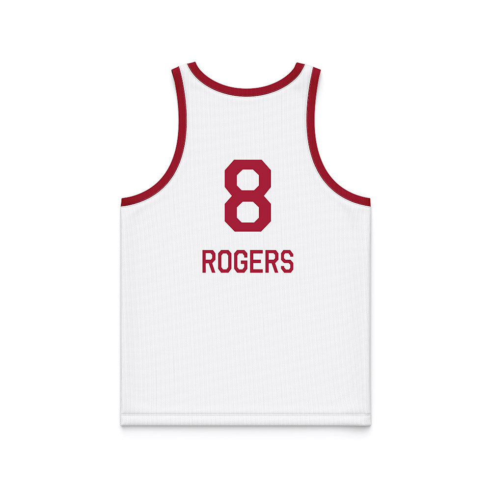 Oklahoma - NCAA Men's Basketball : Kai Rogers - White Basketball Jersey-1