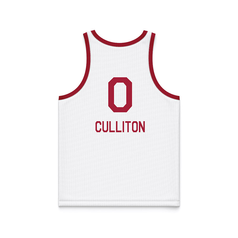Oklahoma - NCAA Women's Basketball : Beatrice Culliton - White Basketball Jersey-1