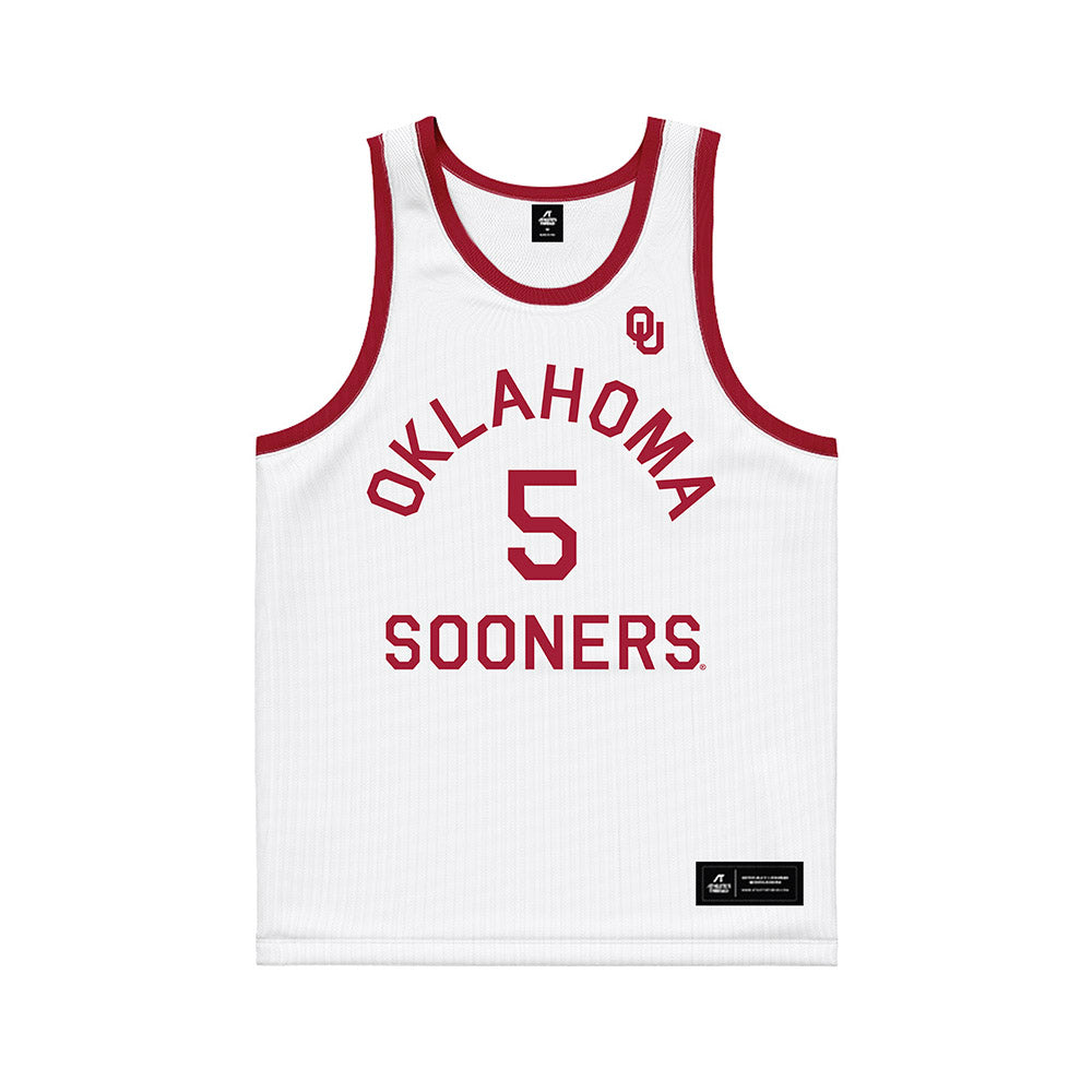 Oklahoma - NCAA Men's Basketball : Mohamed Wague - White Basketball Jersey-0
