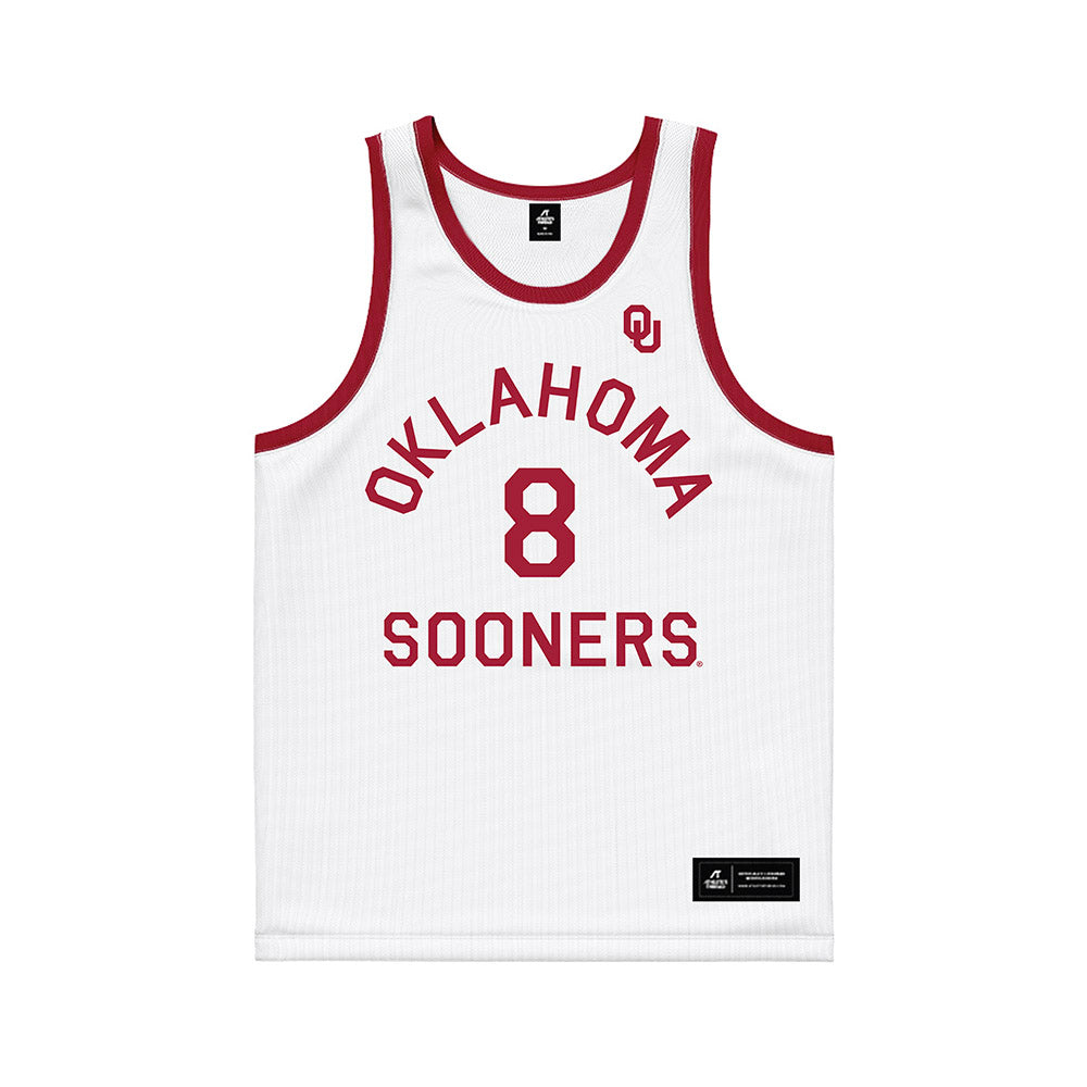 Oklahoma - NCAA Men's Basketball : Kai Rogers - White Basketball Jersey-0