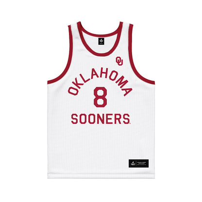 Oklahoma - NCAA Men's Basketball : Kai Rogers - White Basketball Jersey-0