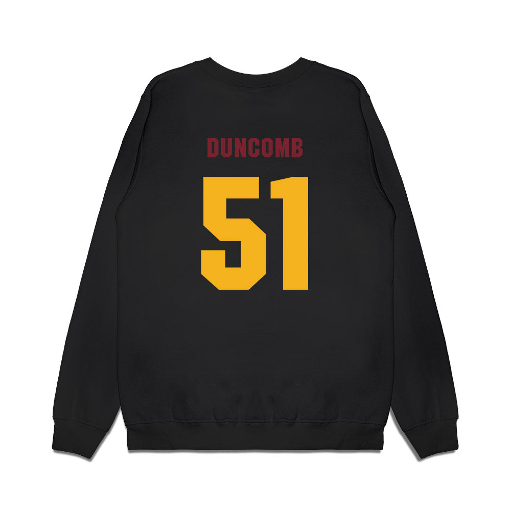 Winthrop - NCAA Men's Basketball : Logan Duncomb - Vintage Shersey Premium Crewneck Sweatshirt-1