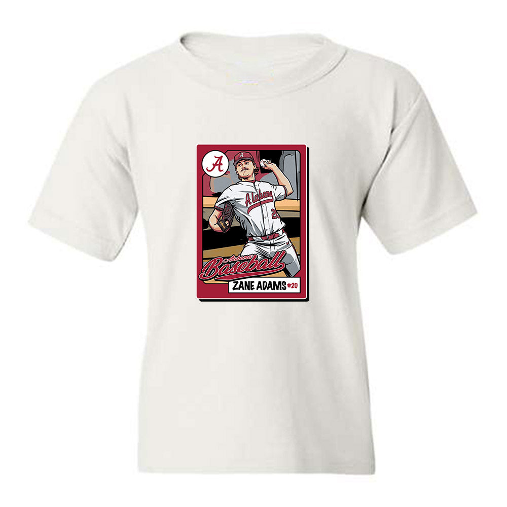 Alabama - NCAA Baseball : Zane Adams - Card Caricature Youth T-Shirt-0